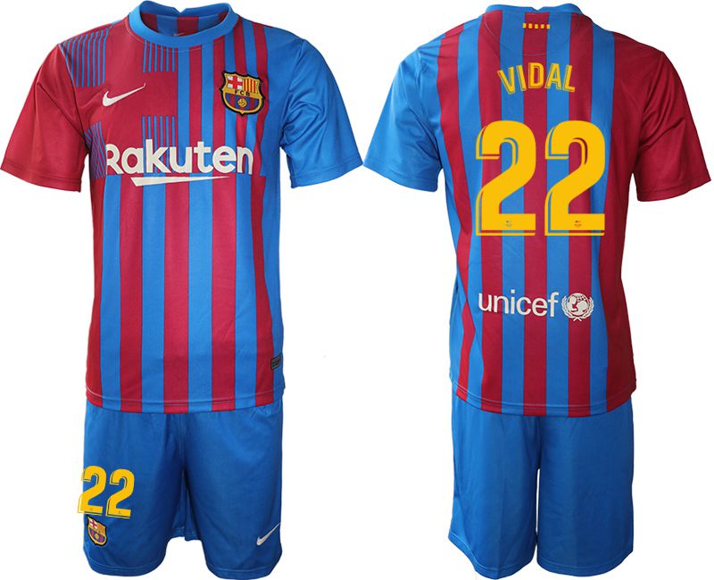 Men 2021-2022 Club Barcelona home blue #22 Nike Soccer Jerseys